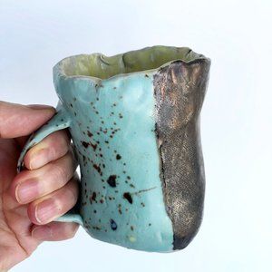Handmade Ceramic Mug with Abstract Pattern